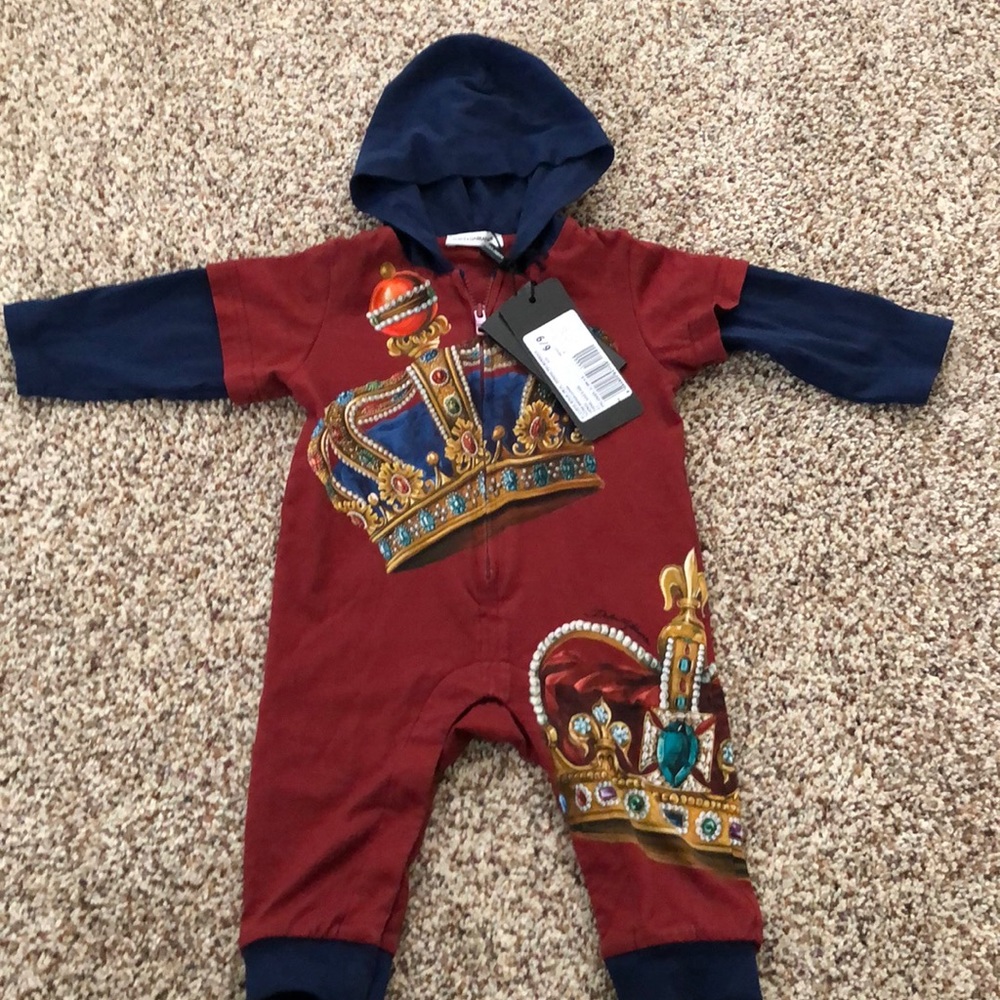 Dolce & Gabbana King Crowns Onesie